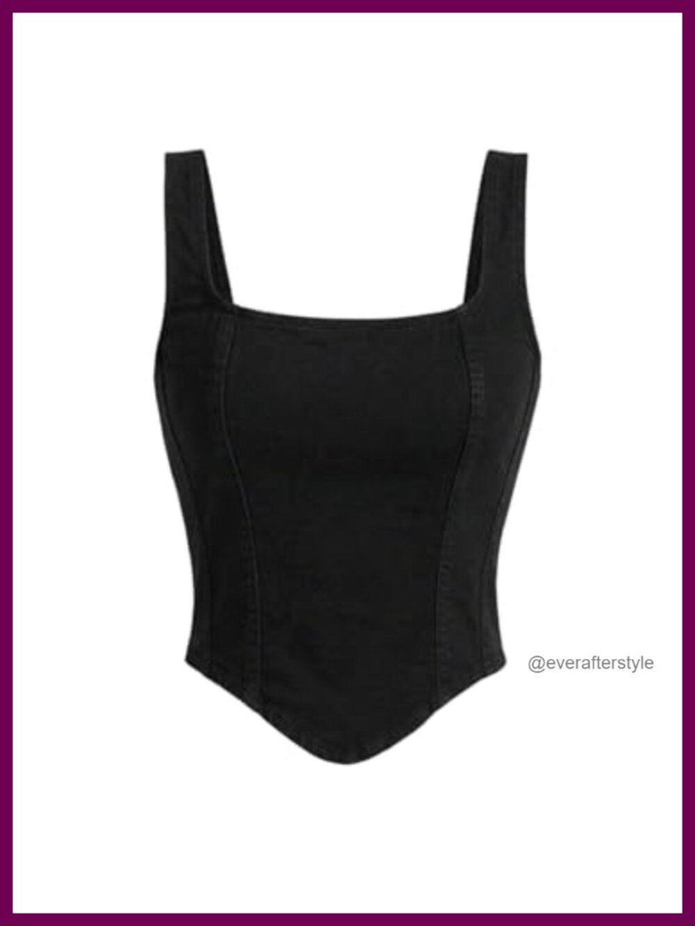 Denim Corset Tank Top Crop Sleeveless Zip Back Y2K Streetwear